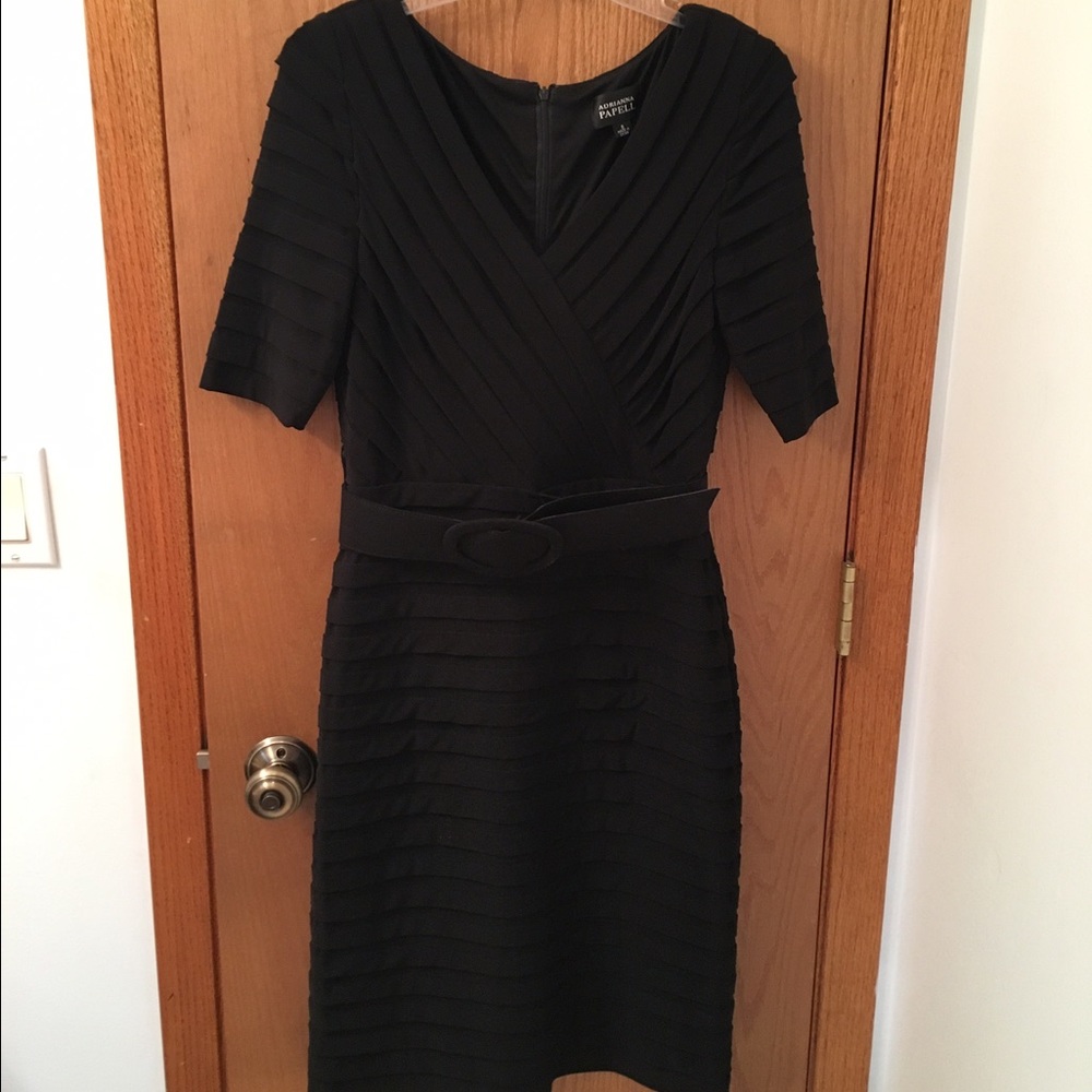 Adrianna Papell Black belted dress!!